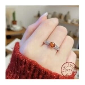 🧡🧡NEW🧡🧡 PRETTY!! S925 Sterling Silver Dainty Orange CZ Ring